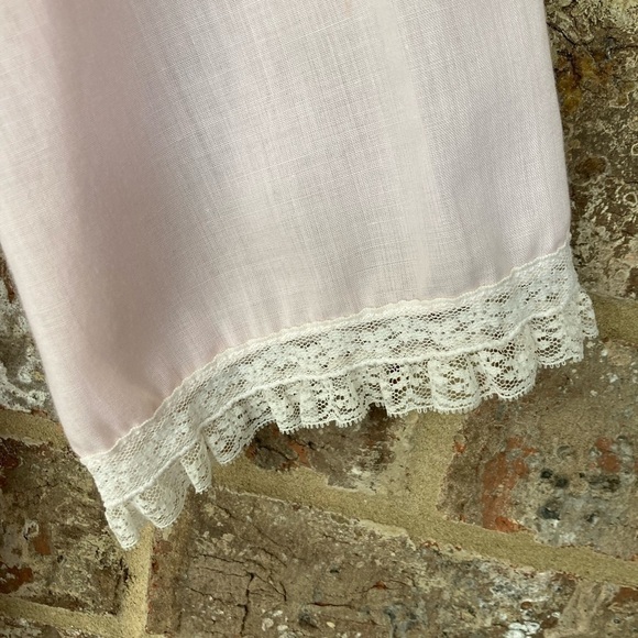 Vintage Pink Kayser Embroidered Flower Pockets House Dress Robe Small - Picture 5 of 12